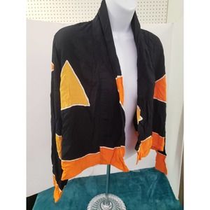 Kembali Womens Black Light Open Jacket Size Large (10 ) 100% Rayon Long Sleeves